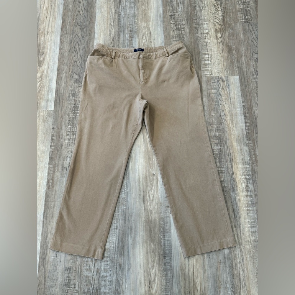 Women's Chaps by Ralph Lauren Classic Tan Stretchy Cotton Pants